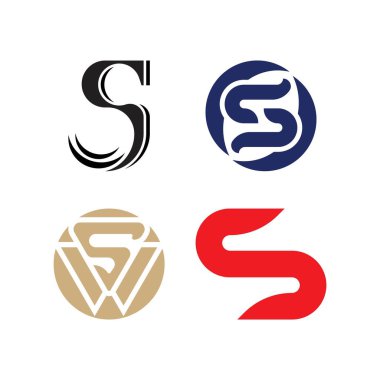 S harfi logo tasarım vektörü