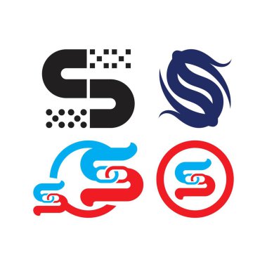 S harfi logo tasarım vektörü