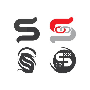 S harfi logo tasarım vektörü
