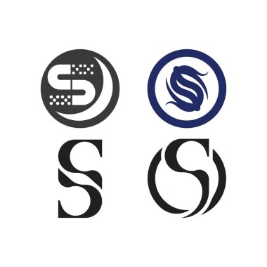 S harfi logo tasarım vektörü