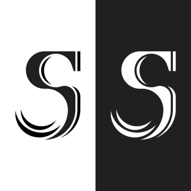 S harfi logo tasarım vektörü