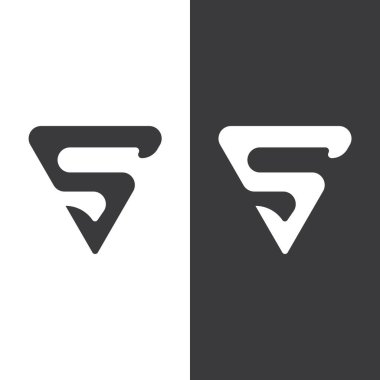 S harfi logo tasarım vektörü