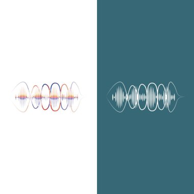 Ses dalgaları vektör çizim şablonu