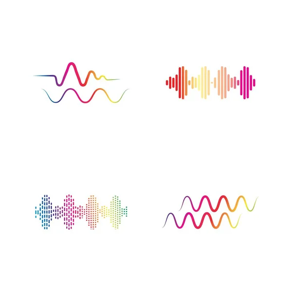 Звукові Хвилі Векторні Ілюстрації Шаблон Дизайну — стоковий вектор