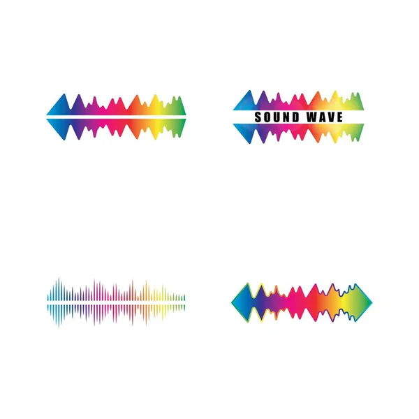 Sound Waves Vector Illustration Design Template — Stock Vector