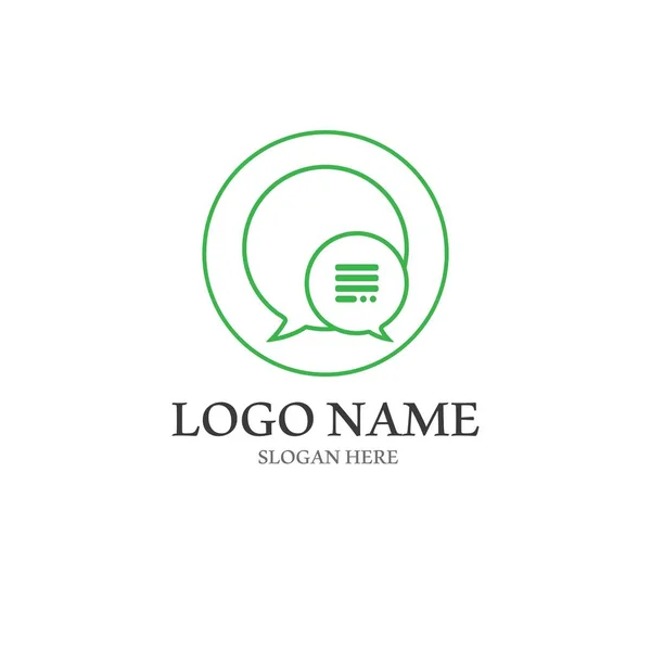 Speech Bubble Pictogram Logo Template Vector Illustratie — Stockvector