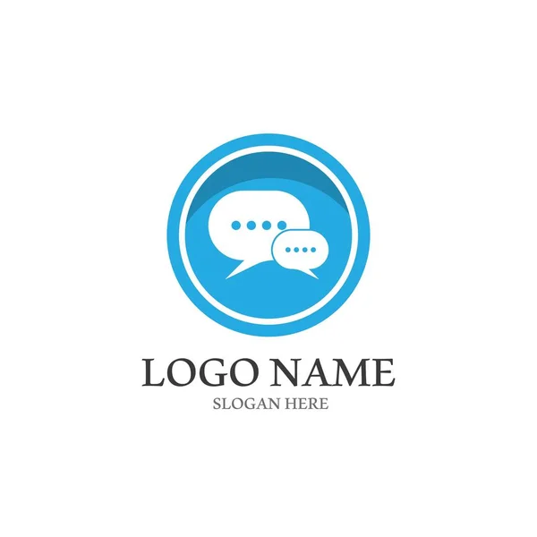 Speech Bubble Pictogram Logo Template Vector Illustratie — Stockvector