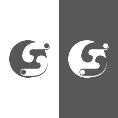 S harfi logo tasarım vektörü