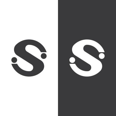 S harfi logo tasarım vektörü