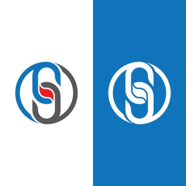 S harfi logo tasarım vektörü
