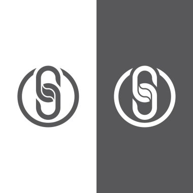 S harfi logo tasarım vektörü