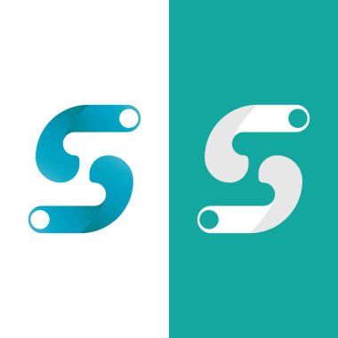 S harfi logo tasarım vektörü