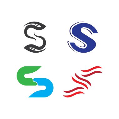 S harfi logo tasarım vektörü