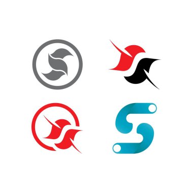 S harfi logo tasarım vektörü