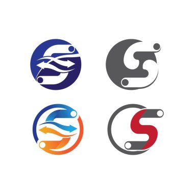 S harfi logo tasarım vektörü