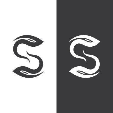 S harfi logo tasarım vektörü