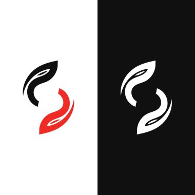 S harfi logo tasarım vektörü