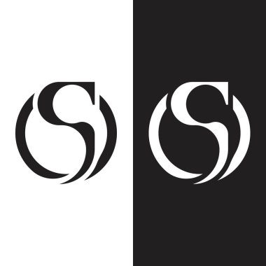 S harfi logo tasarım vektörü