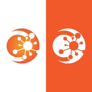 Molekül sembolü logo şablonu vektör illüstrasyon tasarımı 