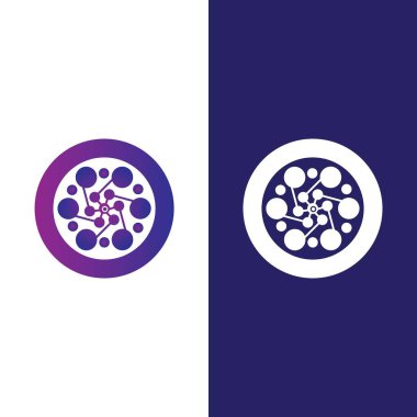 Molekül sembolü logo şablonu vektör illüstrasyon tasarımı 