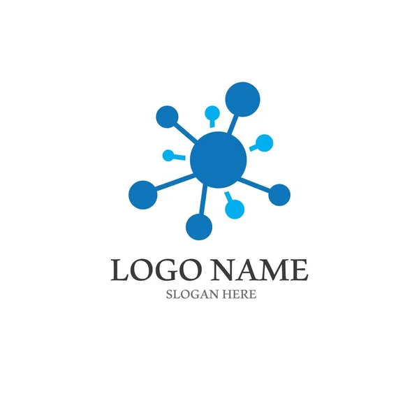 Molecule Símbolo Logotipo Modelo Vetor Ilustração Design —  Vetores de Stock