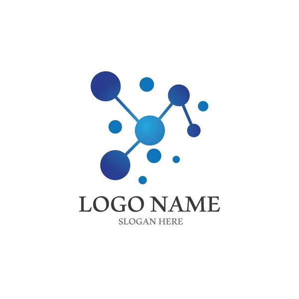 Molecule Símbolo Logotipo Modelo Vetor Ilustração Design —  Vetores de Stock