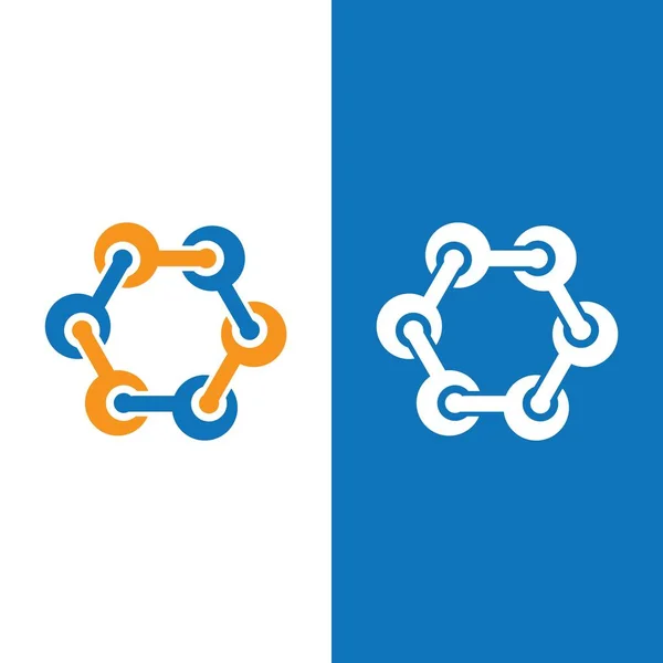 Molecule Símbolo Logotipo Modelo Vetor Ilustração Design —  Vetores de Stock