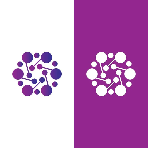 Molecule Símbolo Logotipo Modelo Vetor Ilustração Design —  Vetores de Stock