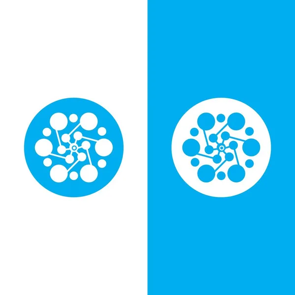 Molecule Símbolo Logotipo Modelo Vetor Ilustração Design —  Vetores de Stock