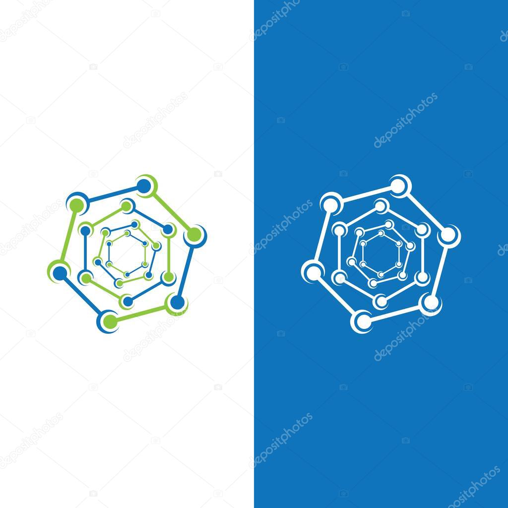 Molecule symbol logo template vector illustration design 