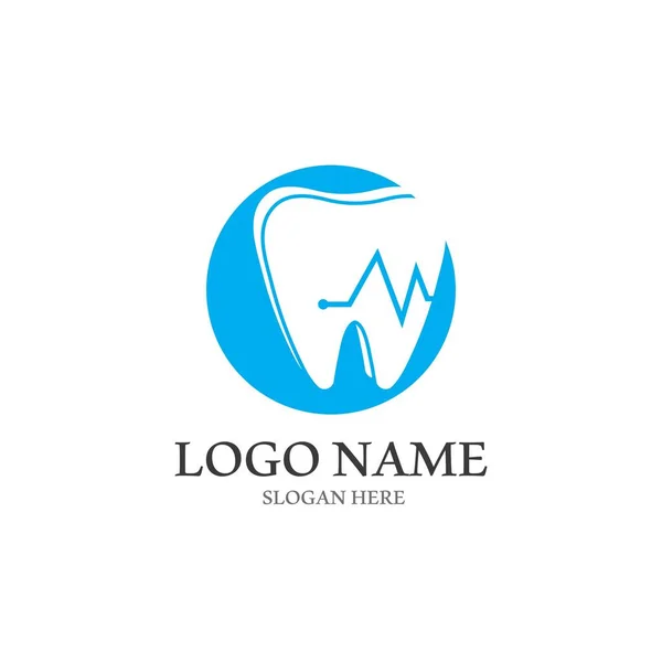 Tandheelkundig Logo Template Vector Illustratie Pictogram Ontwerp — Stockvector
