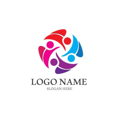 Topluluk, ağ ve sosyal simge tasarım şablonu