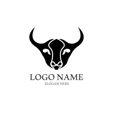 Boğa başlı logo vektör simgesi tasarımı