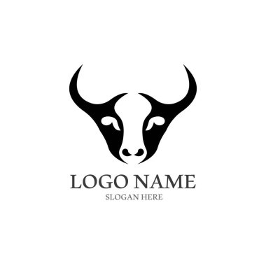 Boğa başlı logo vektör simgesi tasarımı