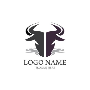 Boğa başlı logo vektör simgesi tasarımı