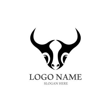 Boğa başlı logo vektör simgesi tasarımı