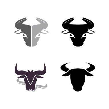 Boğa başlı logo vektör simgesi tasarımı