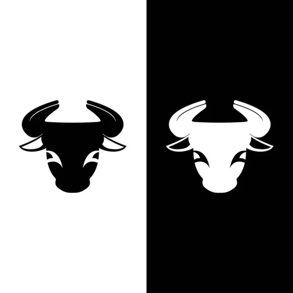 Tête Taureau Logo Vectoriel Icône Design — Image vectorielle