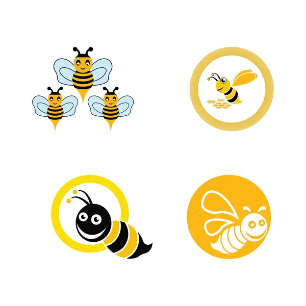 Logo Abeille Icône Vectorielle Illustration Design — Image vectorielle