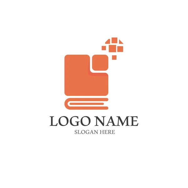 Dijital Kitap Logo Teknolojisi Vektör Ikonu Tasarımı — Stok Vektör