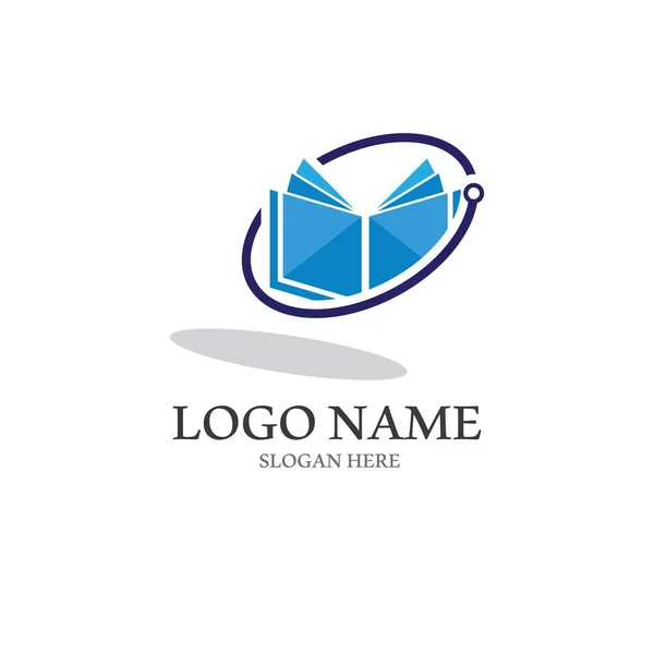 Design Ícone Vetor Tecnologia Logotipo Livro Digital —  Vetores de Stock