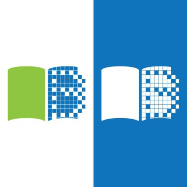 Dijital kitap logo teknolojisi vektör ikonu tasarımı