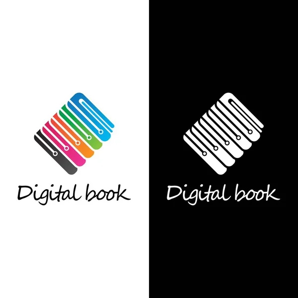 Digitális Könyv Logo Technológia Vektor Ikon Design — Stock Vector