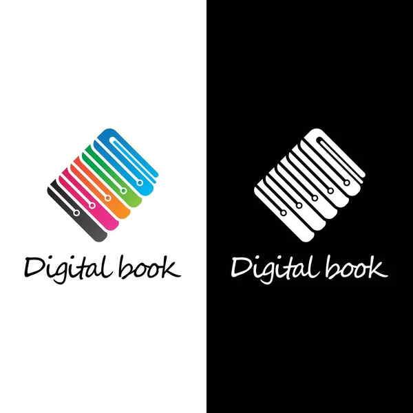 Dijital kitap logo teknolojisi vektör ikonu tasarımı