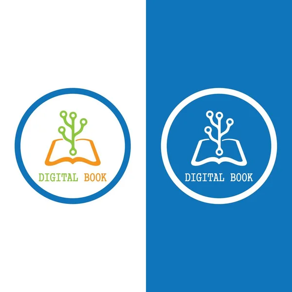Dijital kitap logo teknolojisi vektör ikonu tasarımı