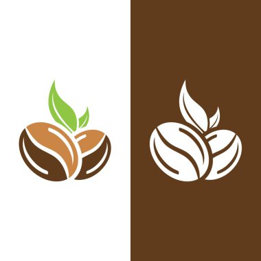 kahve çekirdeği simgesi vektör çizimi şablonu