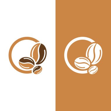 kahve çekirdeği simgesi vektör çizimi şablonu
