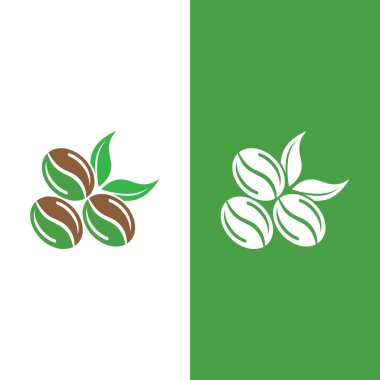 kahve çekirdeği simgesi vektör çizimi şablonu