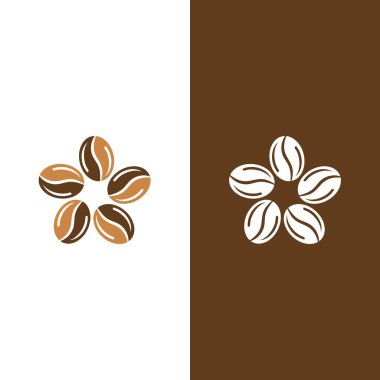 kahve çekirdeği simgesi vektör çizimi şablonu