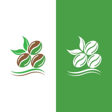 kahve çekirdeği simgesi vektör çizimi şablonu